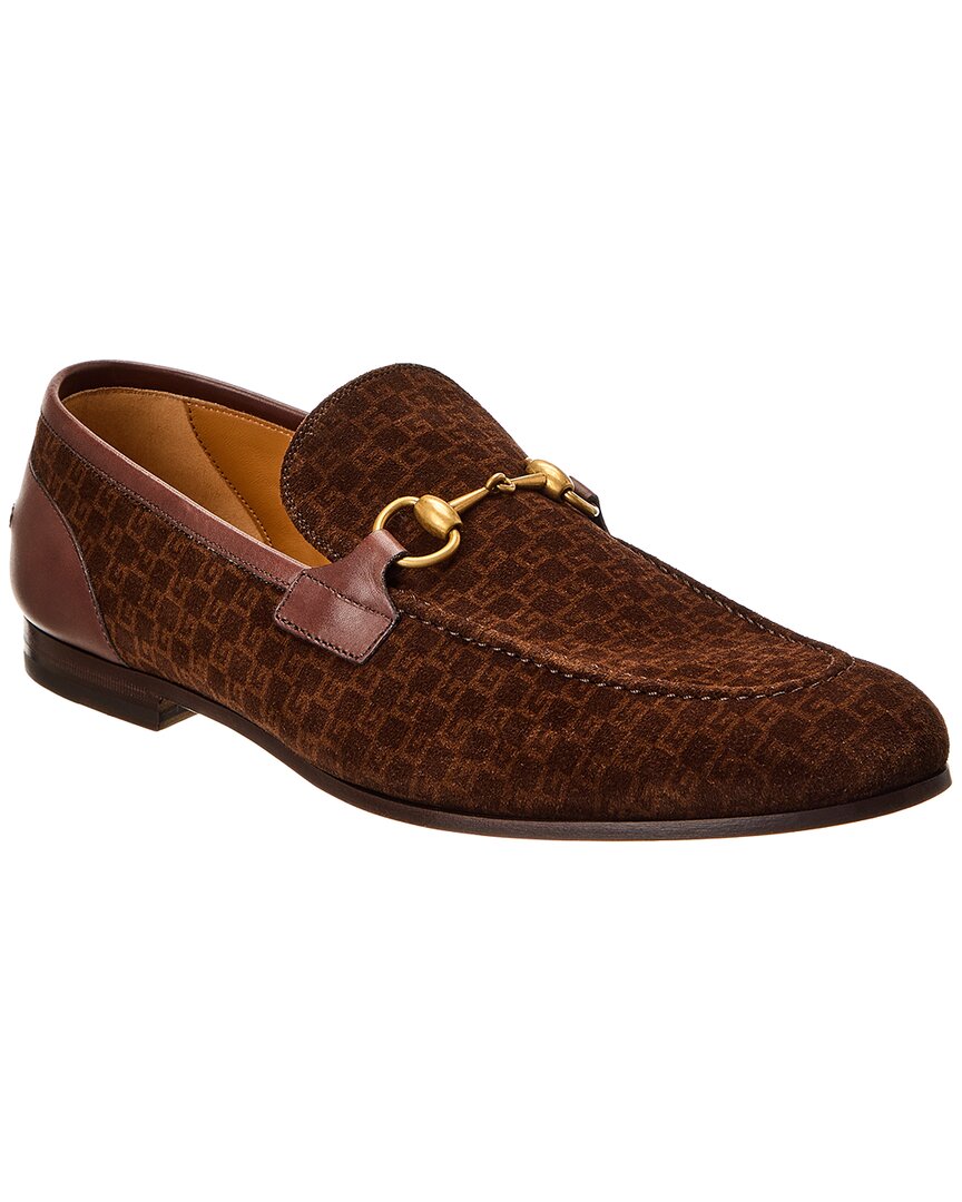 Gucci Horsebit Suede & Leather Loafer In Brown | ModeSens