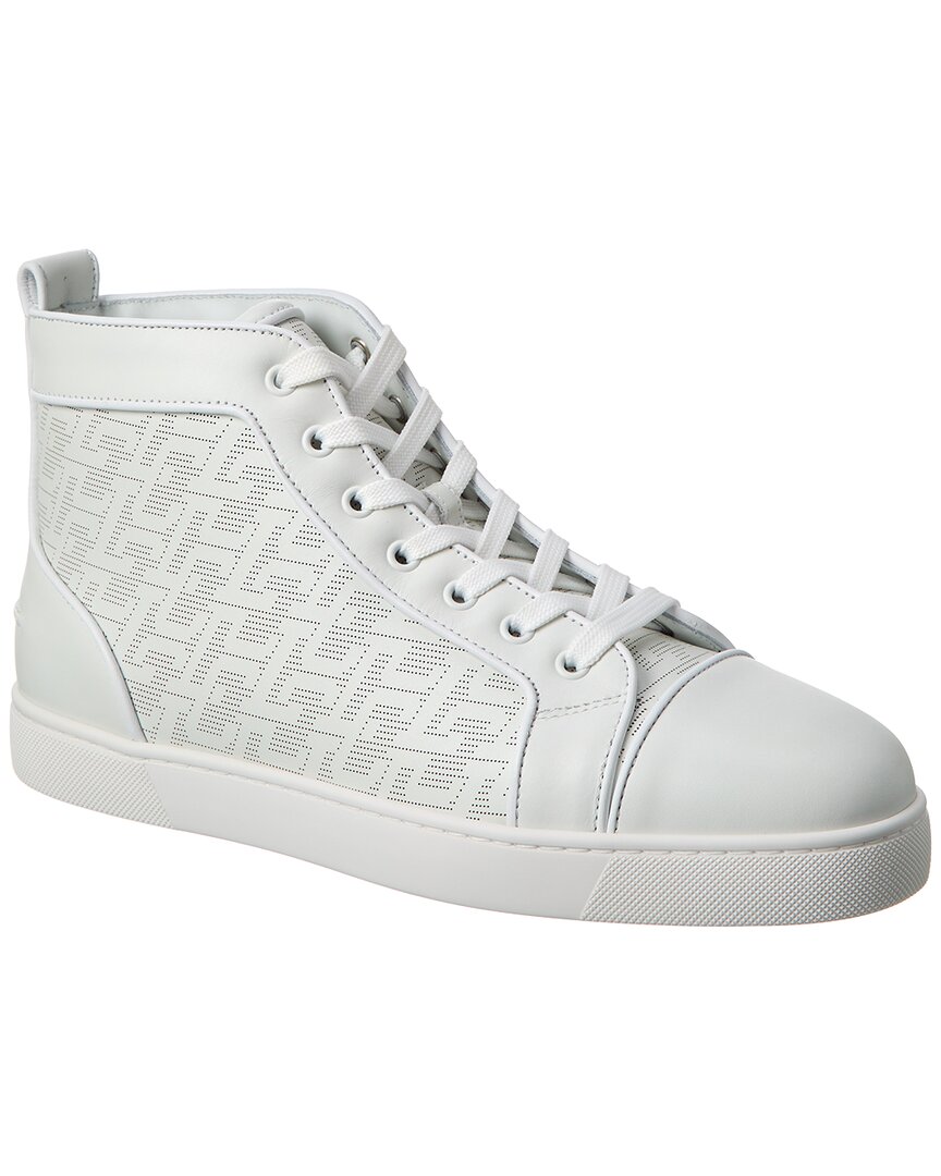 Shop Christian Louboutin Louis Leather Sneaker In White