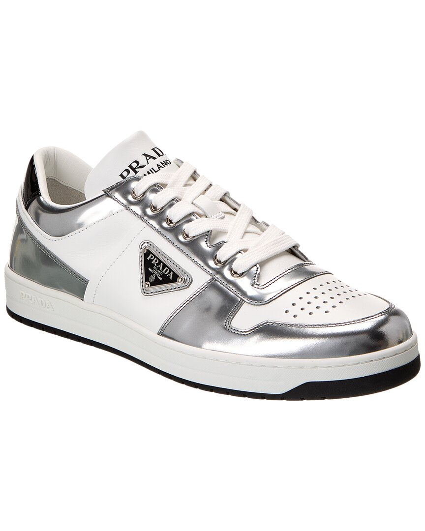 Prada Downtown Low-Top Leather Sneakers  Pretty shoes sneakers, Prada  sneakers, Leather