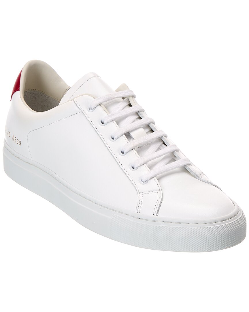 Shop Common Projects Retro Low Leather Sneaker In White