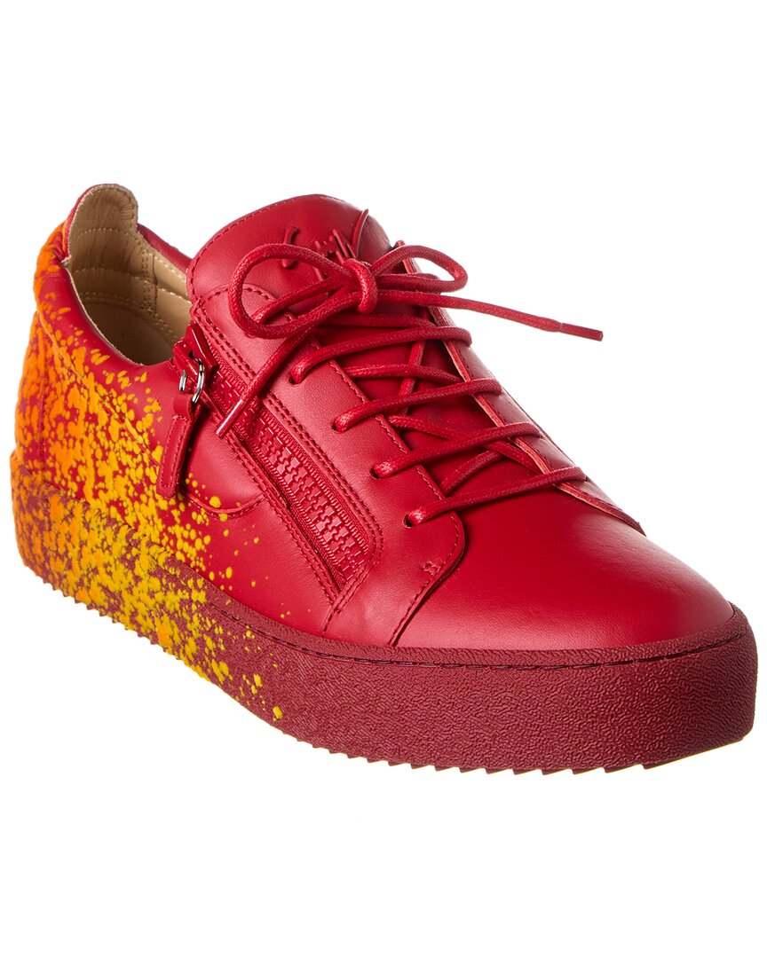 Shop Giuseppe Zanotti May London Leather Sneaker In Red