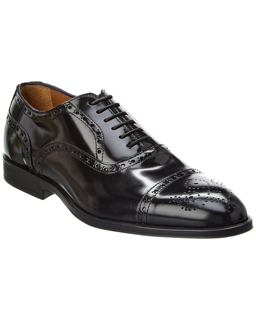 Shop Antonio Maurizi Cap Toe Leather Oxford In Black