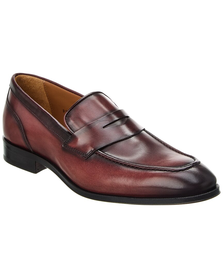Shop Antonio Maurizi Leather Penny Loafer In Red