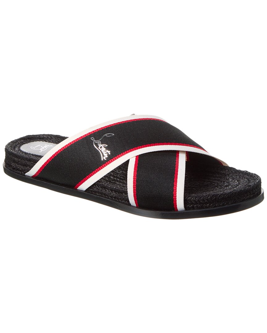 Christian Louboutin Hot Cross Bizz Slide Sandal In Black