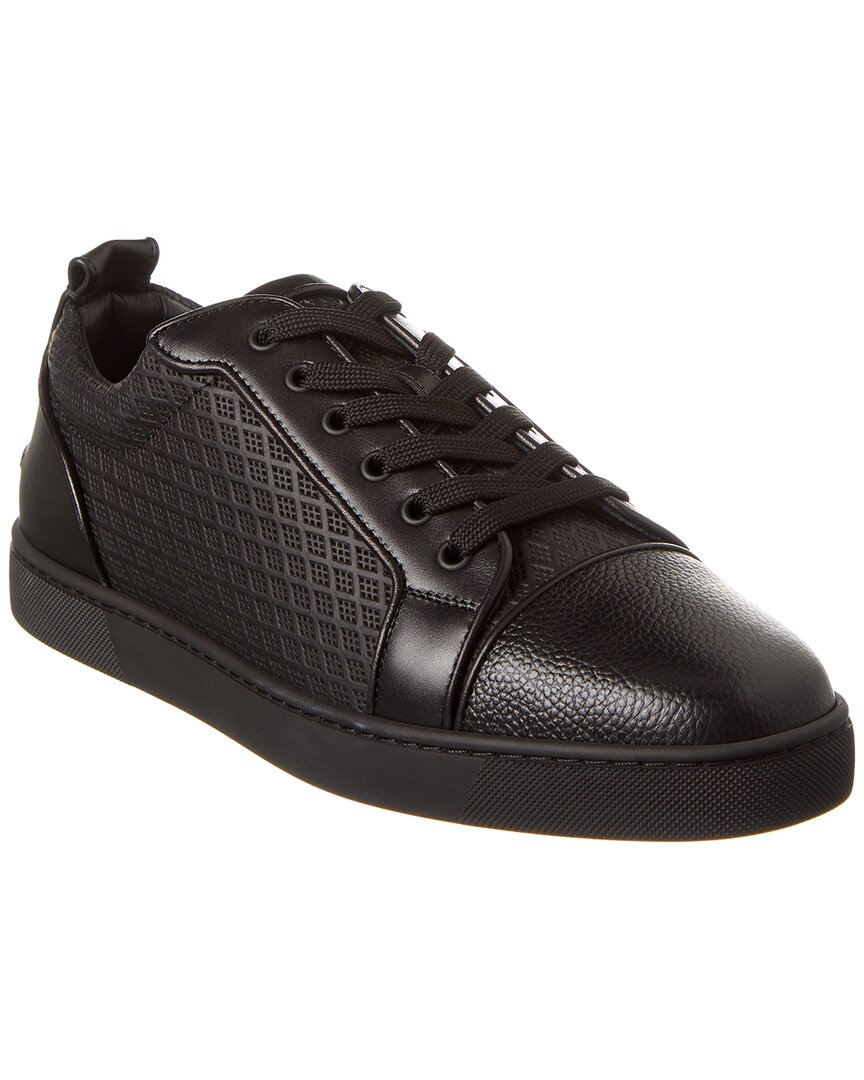 Shop Christian Louboutin Louis Junior Orlato Leather Sneaker In Black