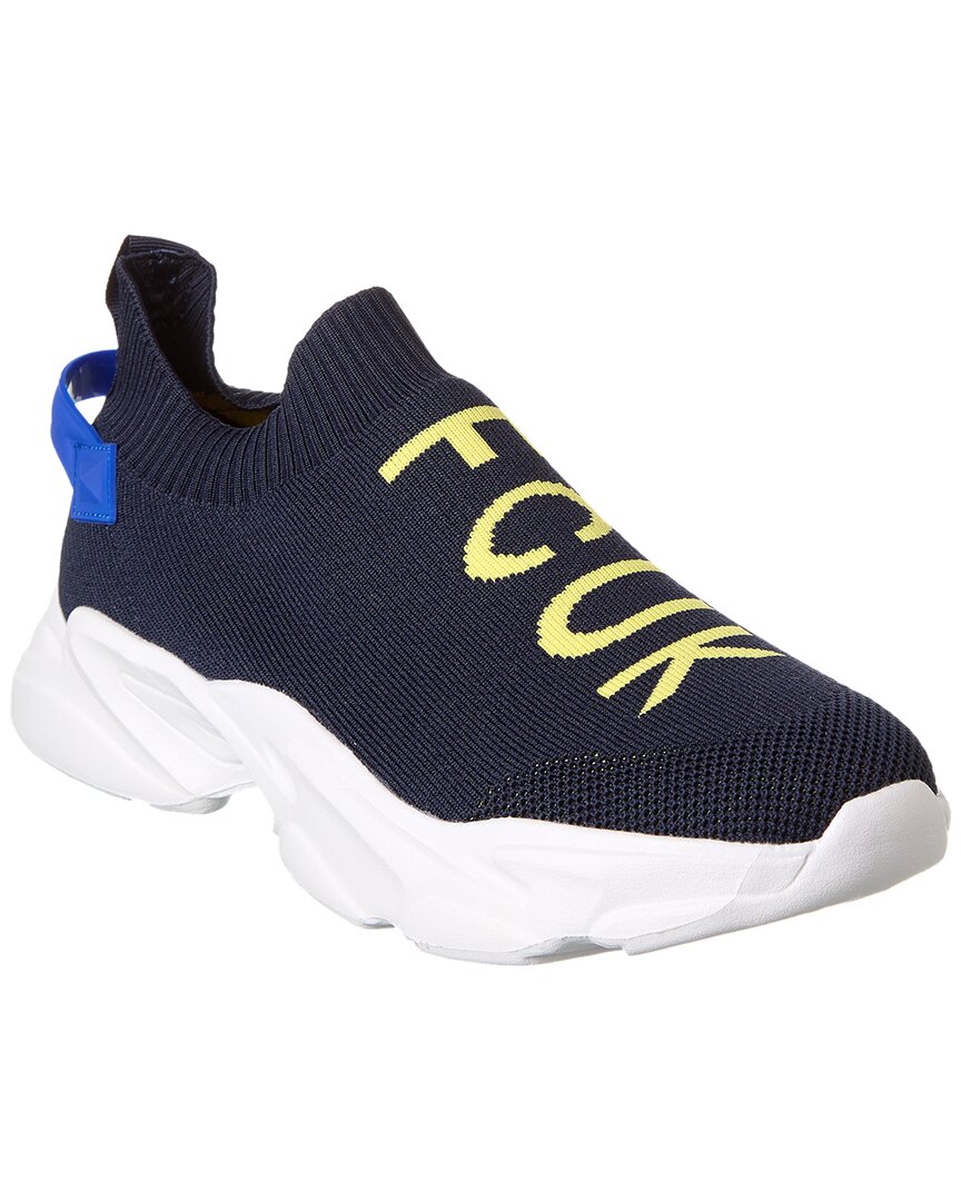 Shop French Connection Camden Knit Sneaker In Blue