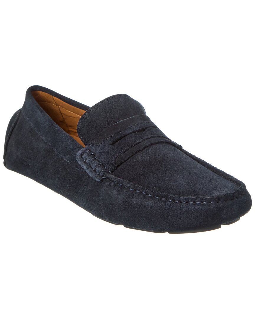 Allen Edmonds Lewis Suede Driver In Navy