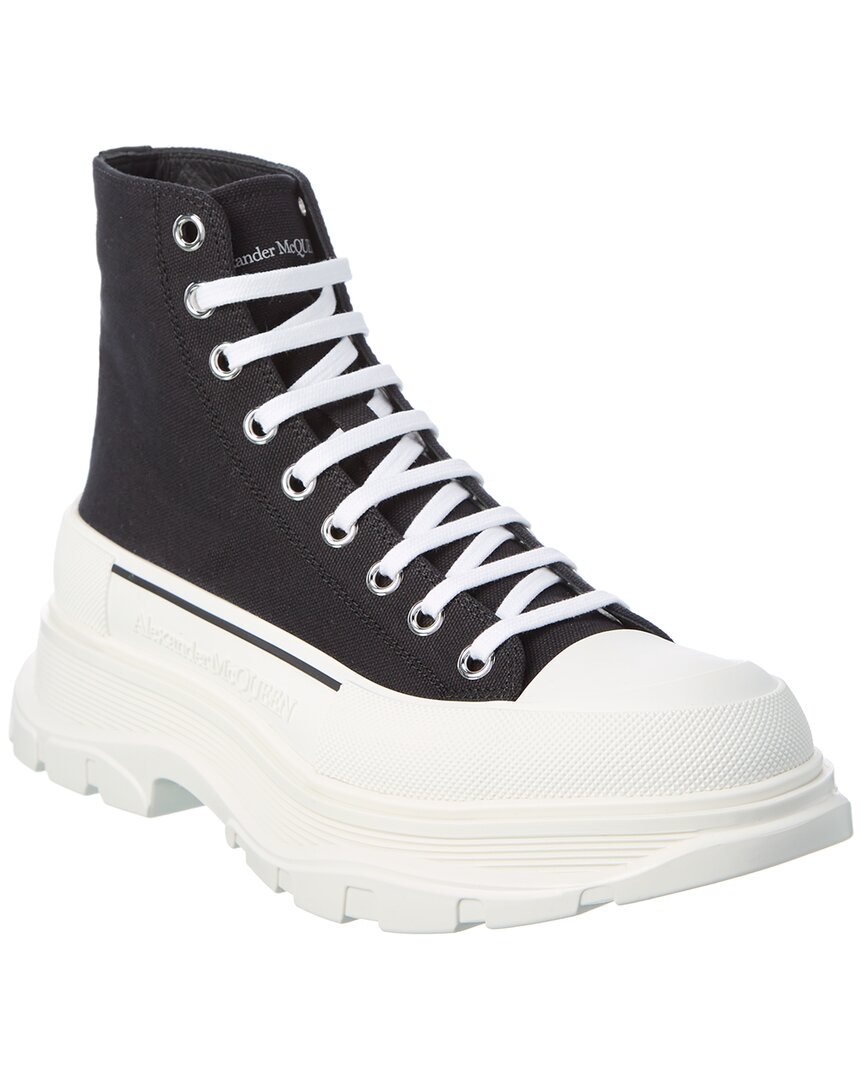 Alexander Mcqueen Alexander Mc Queen Black Canvas Tread Slick Boots