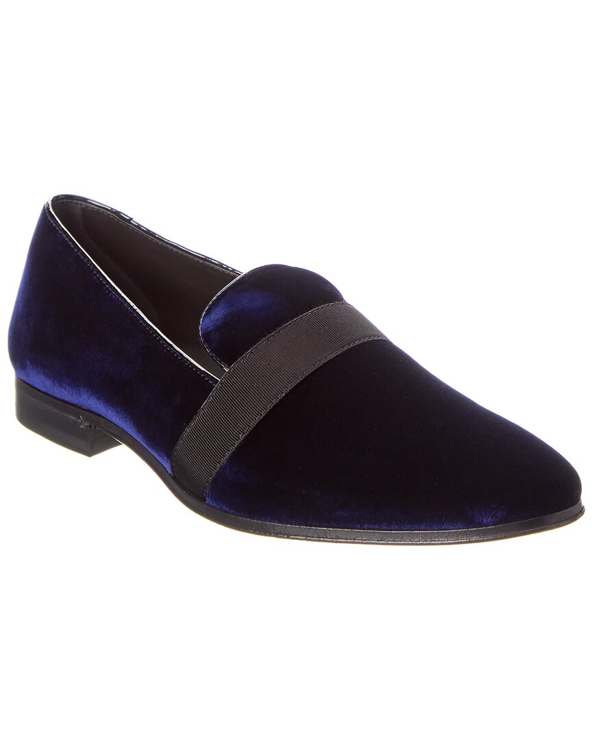 Shop Tod's Velvet Loafer In Blue