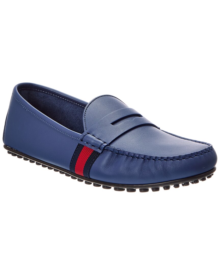 Gucci Leather Loafer In Blue