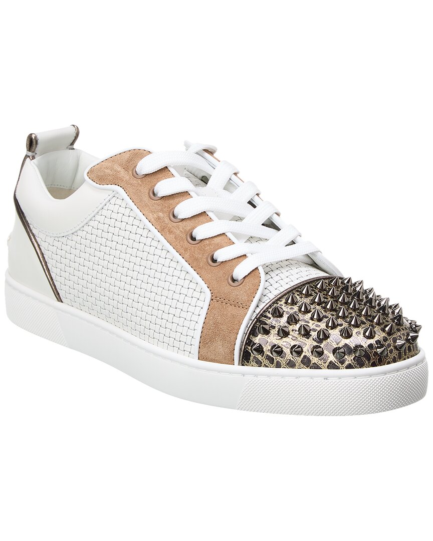 Christian Louboutin Metallic Gold Leather Louis Spikes Lace Up