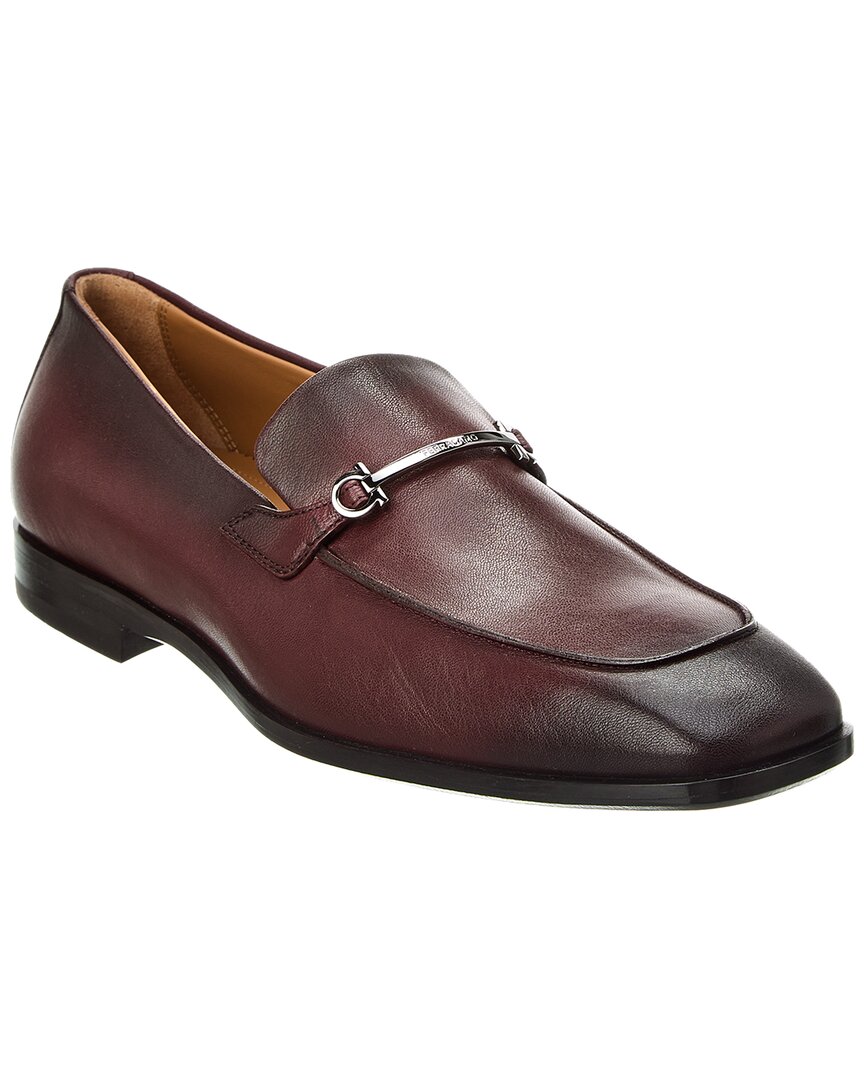 Shop Ferragamo Fedro Leather Loafer In Red
