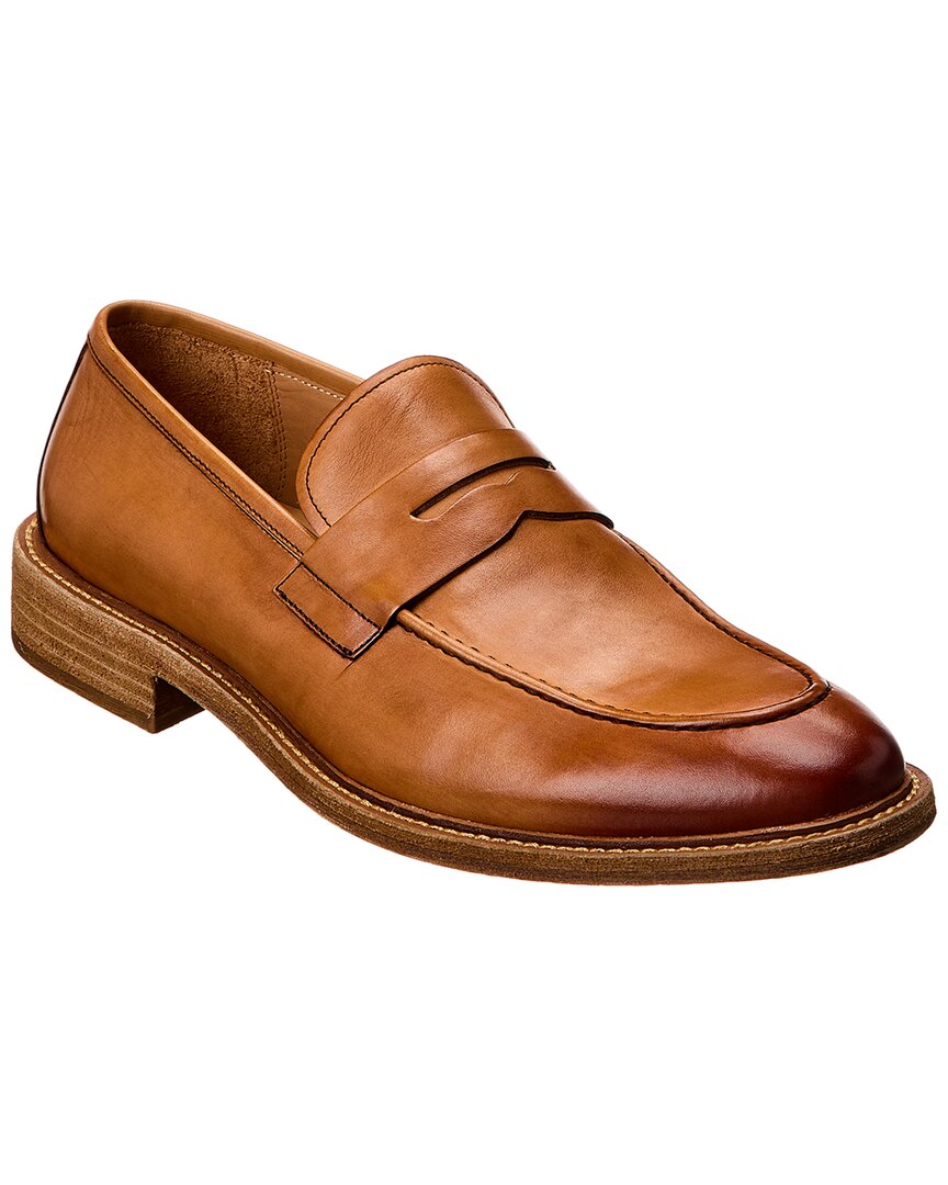 Shop Curatore Leather Penny Loafer In Brown