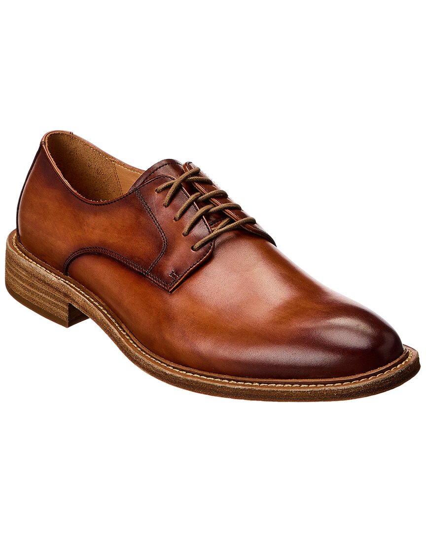 Shop Curatore Plain Toe Leather Oxford In Brown