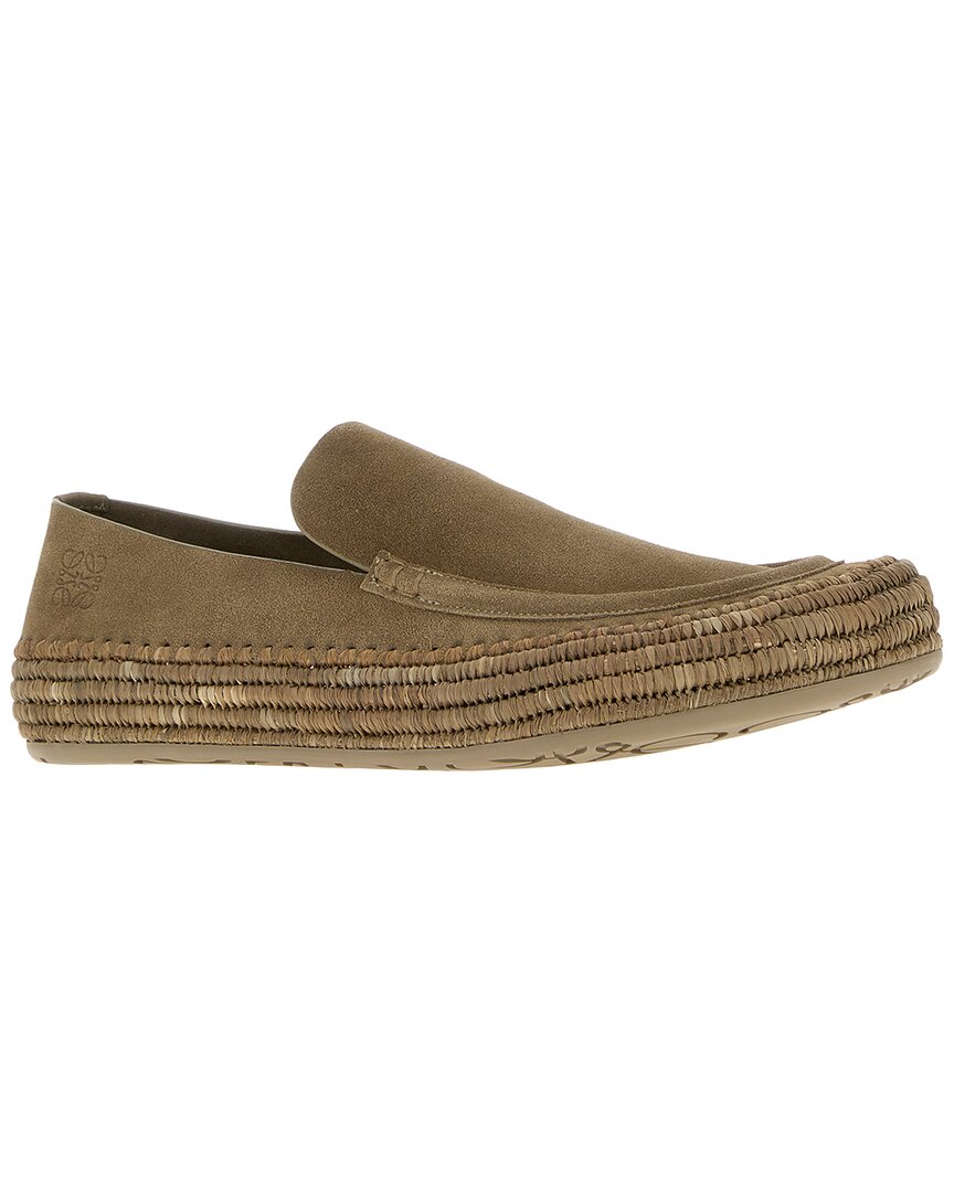 Loewe Rio Leather Loafer In Stonegrey