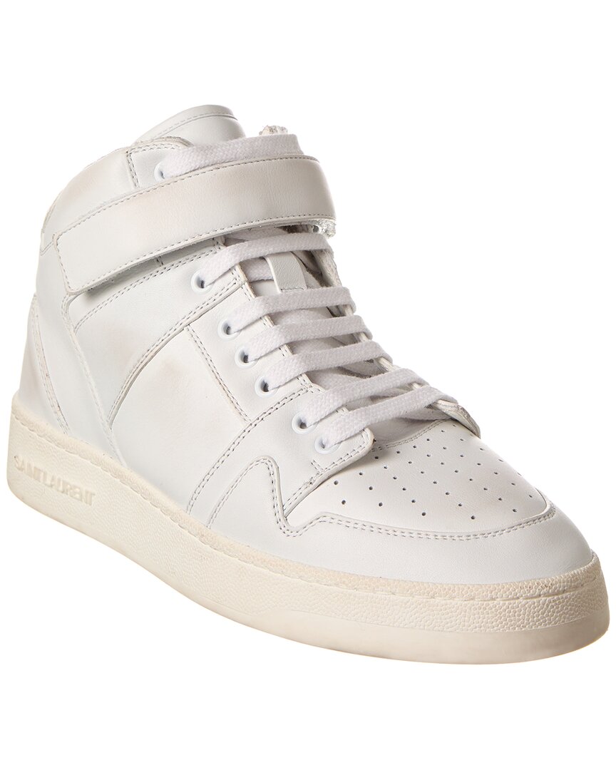 Shop Saint Laurent Lax Leather Sneaker In White