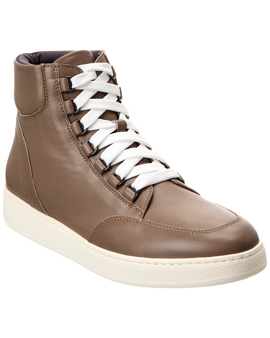 Shop Aquatalia Pete Weatherproof Leather Sneaker In Grey