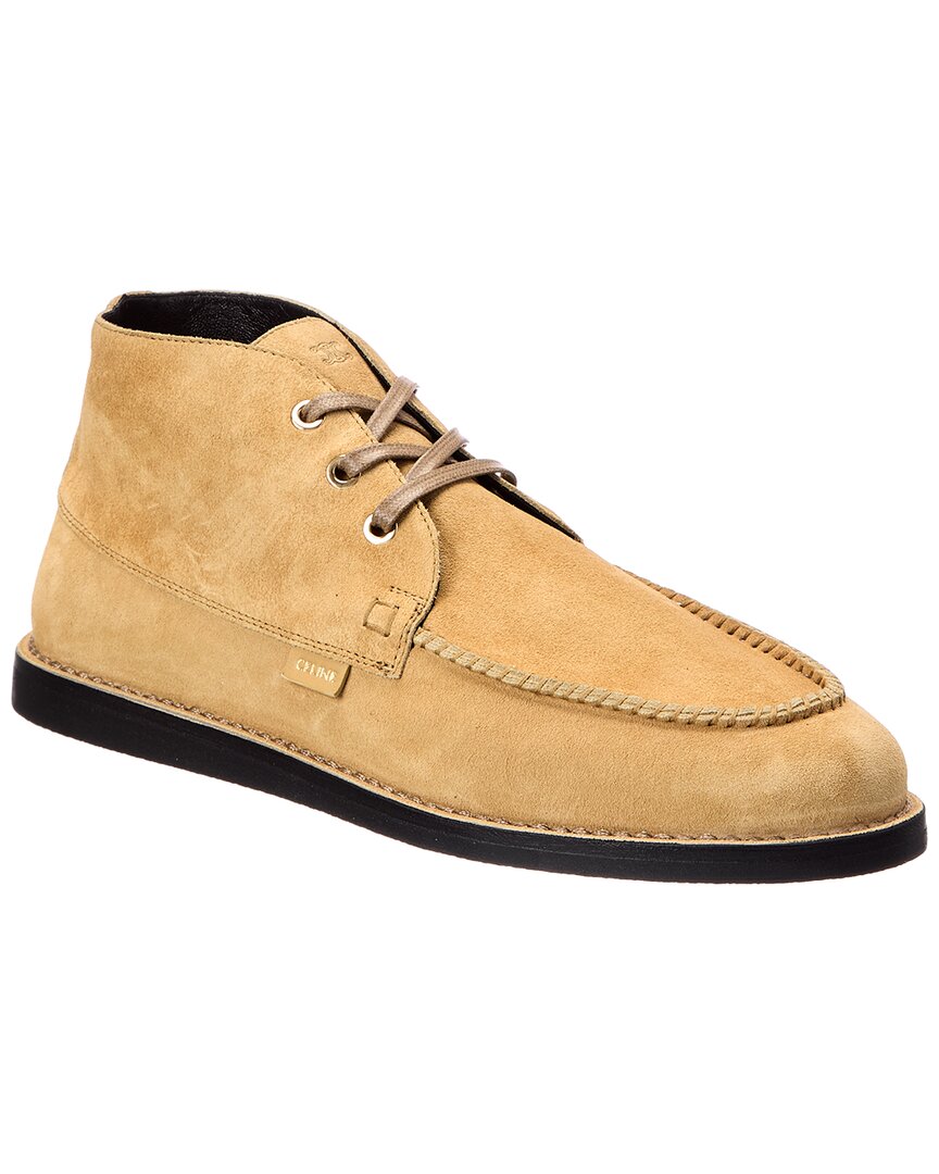 Celine Sirocco Suede Chukka Boot In Beige