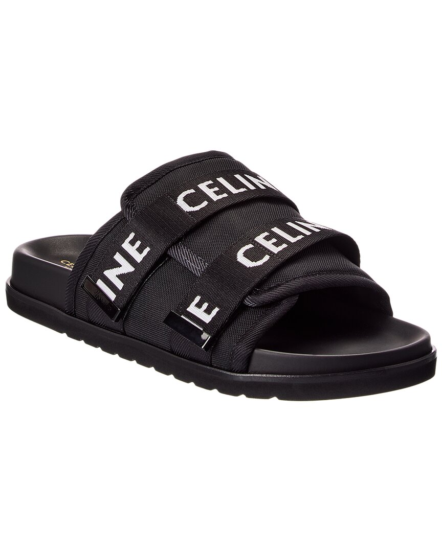 Celine Strappy Jacquard Sandal In Black