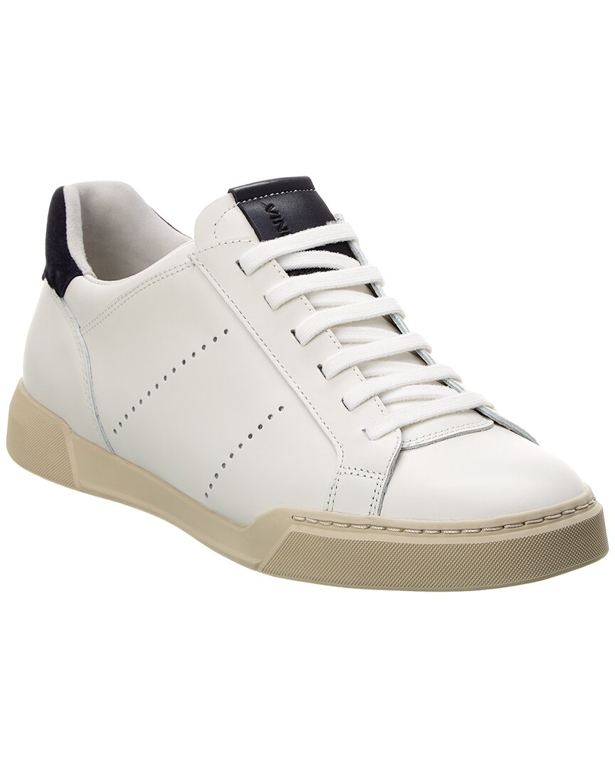 Shop Vince Mercer Leather Sneaker In White