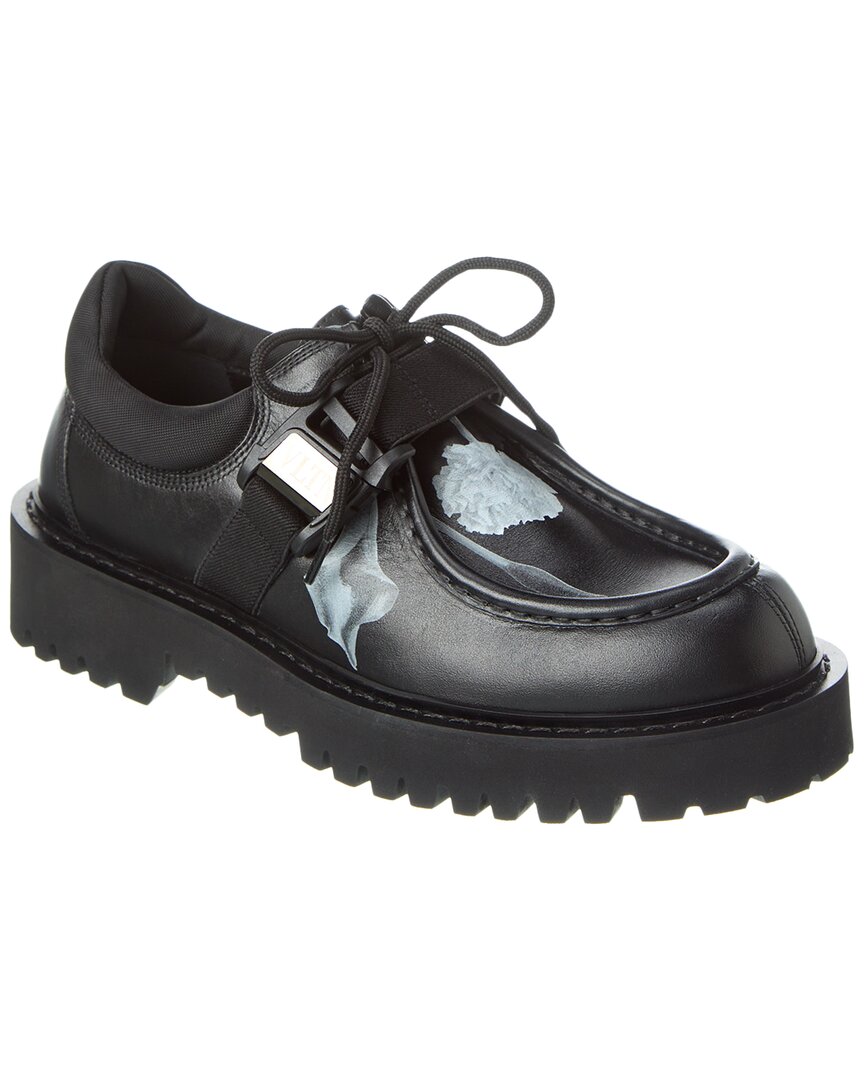 Shop Valentino Leather Derby Shoe In Black