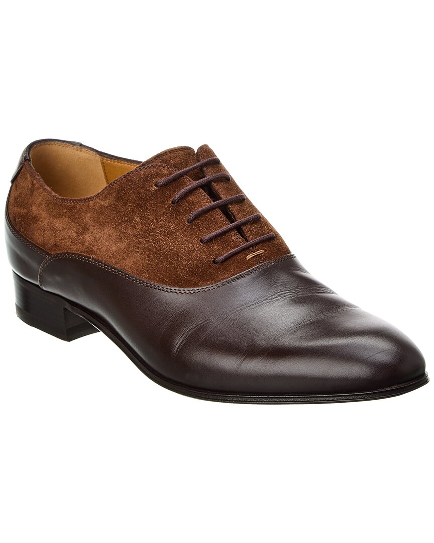 Shop Gucci Leather & Suede Oxford In Brown