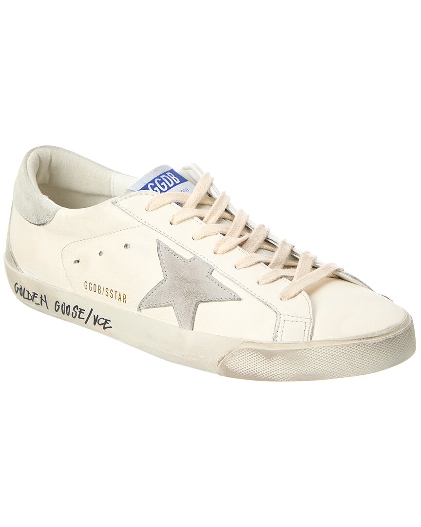 Golden Goose Super-star Nappa Upper Nabuk Star Suede Tongue Heel And Spur In White