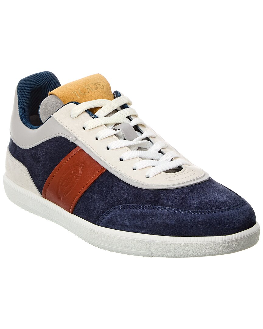 Shop Tod's Leather & Suede Sneaker In Blue