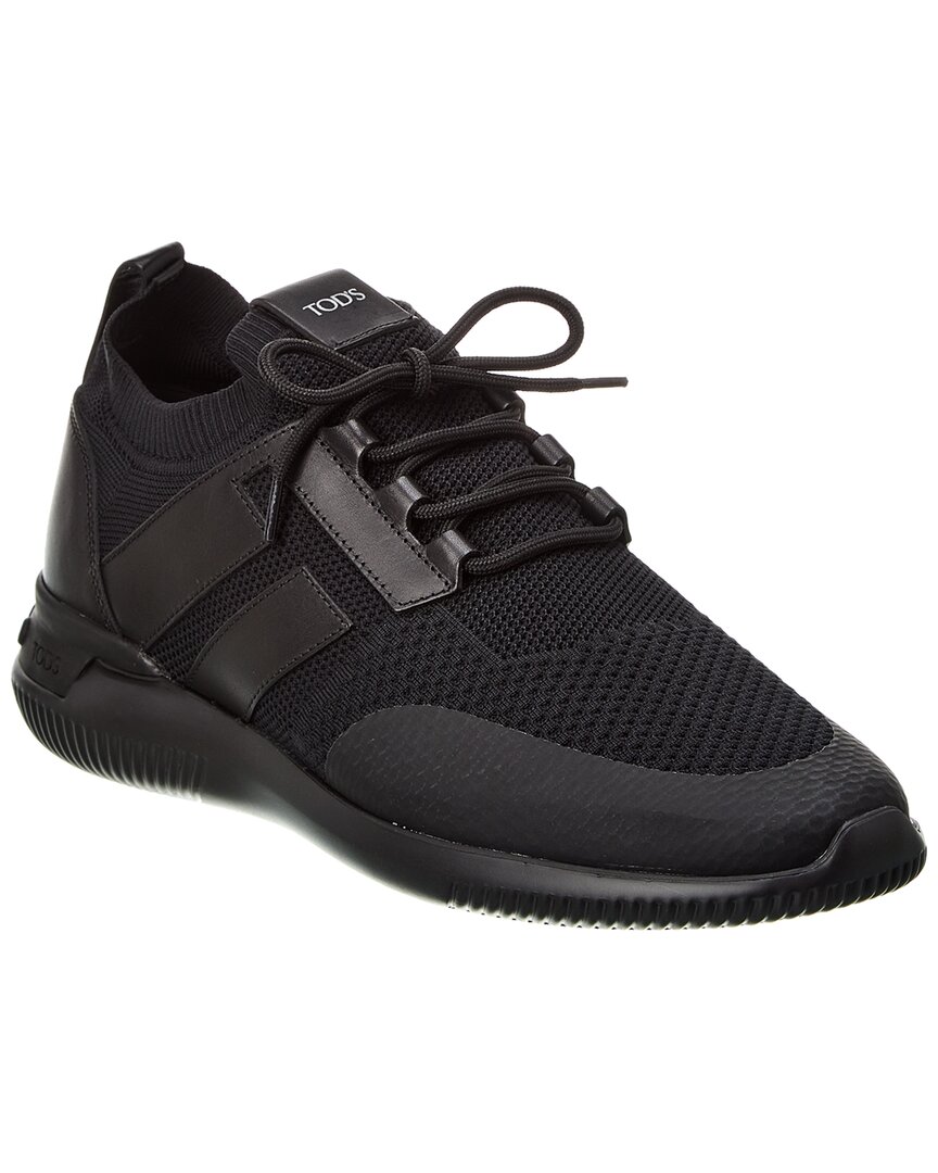 トッズ Tod’s Knit Sneakers TOD'S NO_CODE Leather and stretch-knit sneakers | THE OUTNET