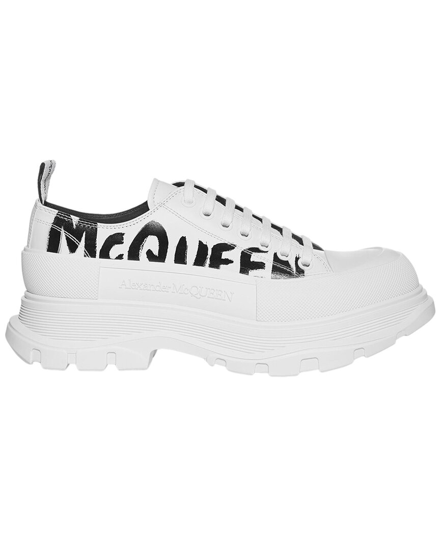 Shop Alexander Mcqueen Tread Slick Lace Up Leather Sneaker In White