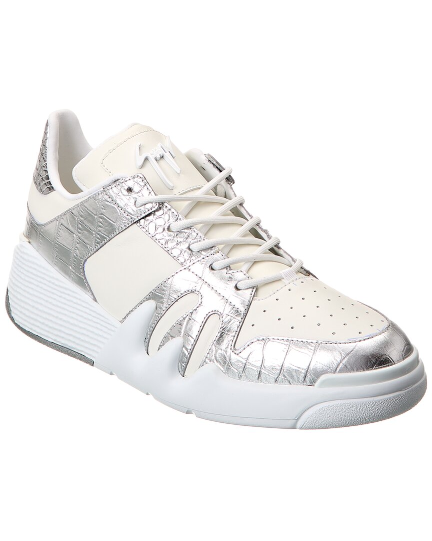 Shop Giuseppe Zanotti Talon Leather Sneaker In White