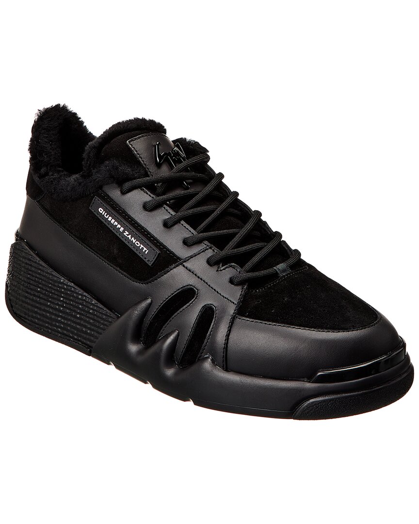 Shop Giuseppe Zanotti Talon Leather & Suede Sneaker In Black