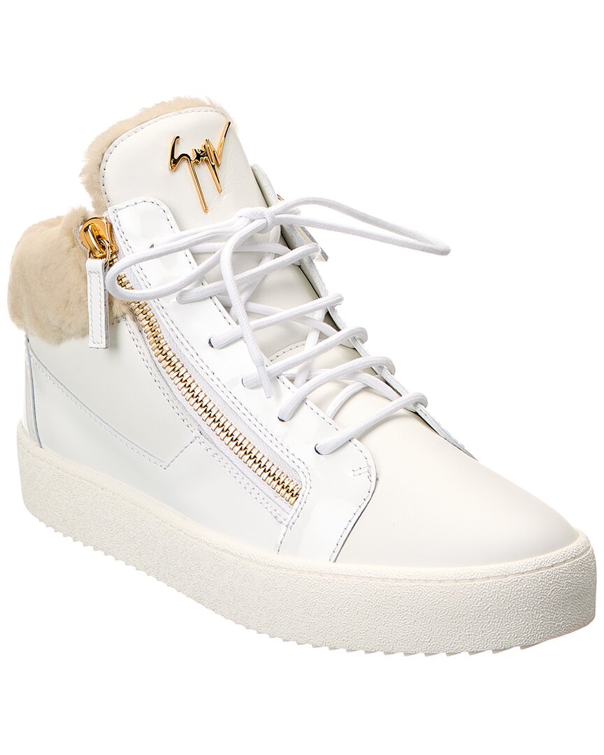 Shop Giuseppe Zanotti May Leather Sneaker In White