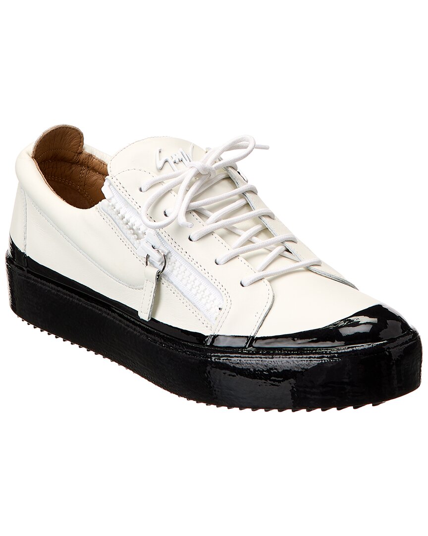 Shop Giuseppe Zanotti May Leather Sneaker In White