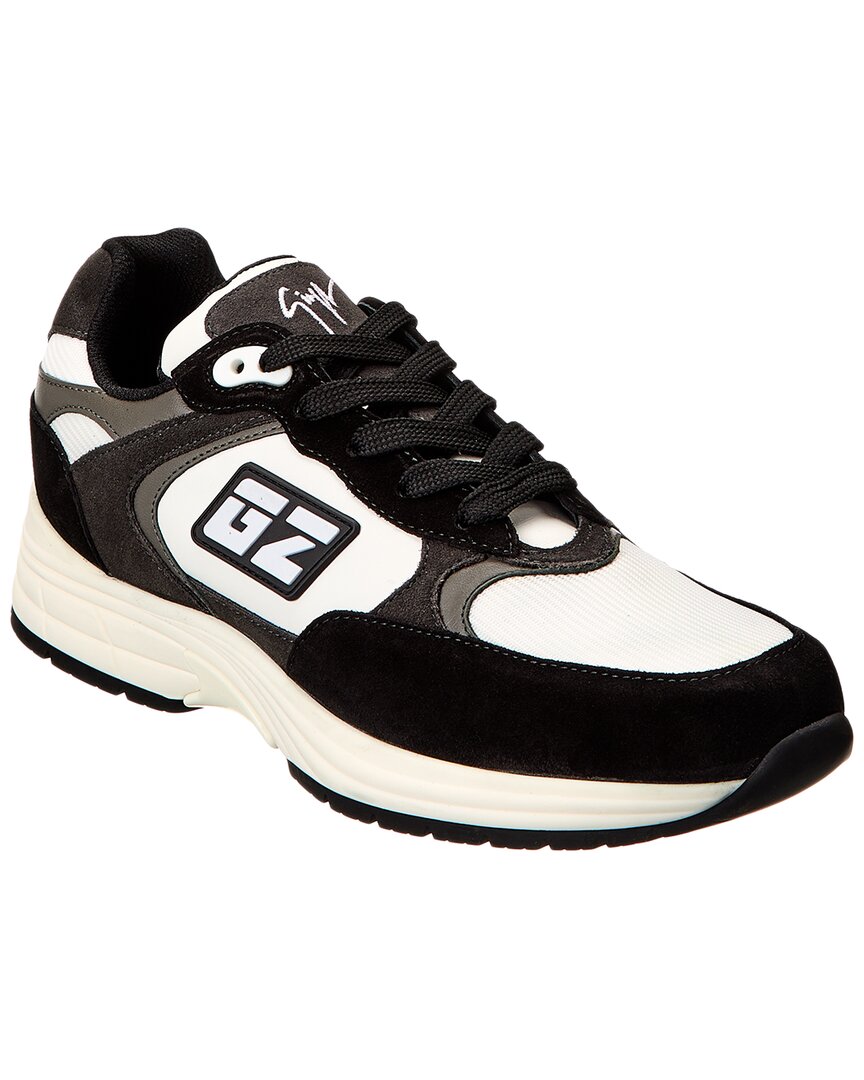 Shop Giuseppe Zanotti Gz Runner Leather & Suede Sneaker In Grey