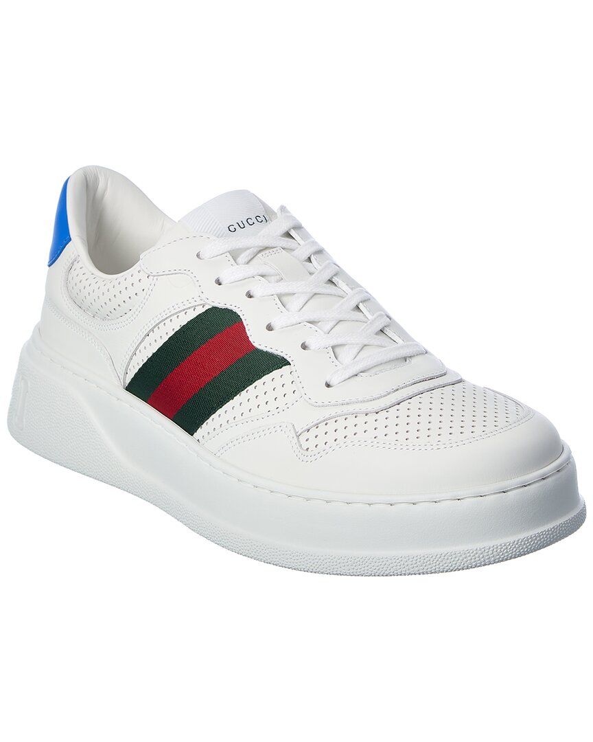 Shop Gucci Leather Sneaker In Blue