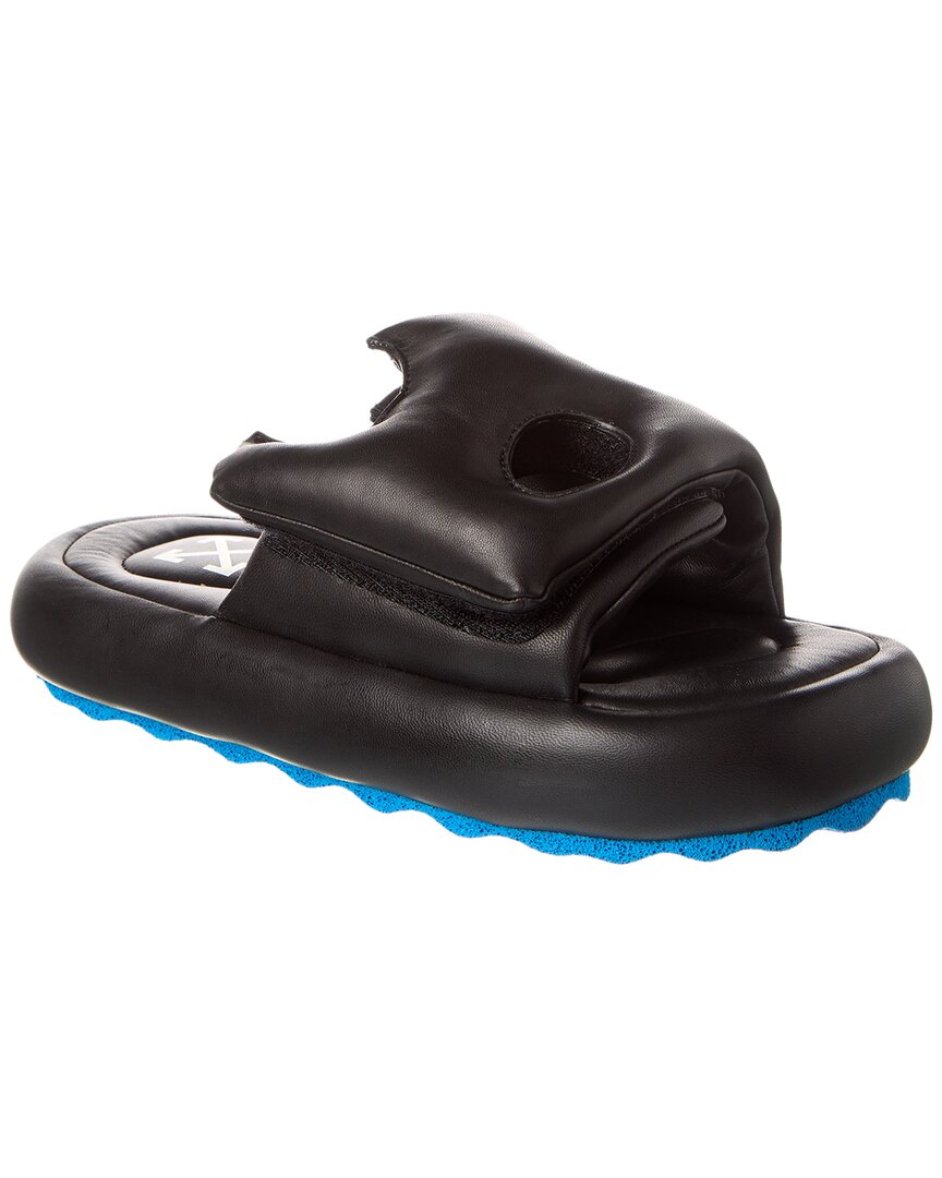 Shop Off-white ™ Meteor Padded Leather Slide In Black