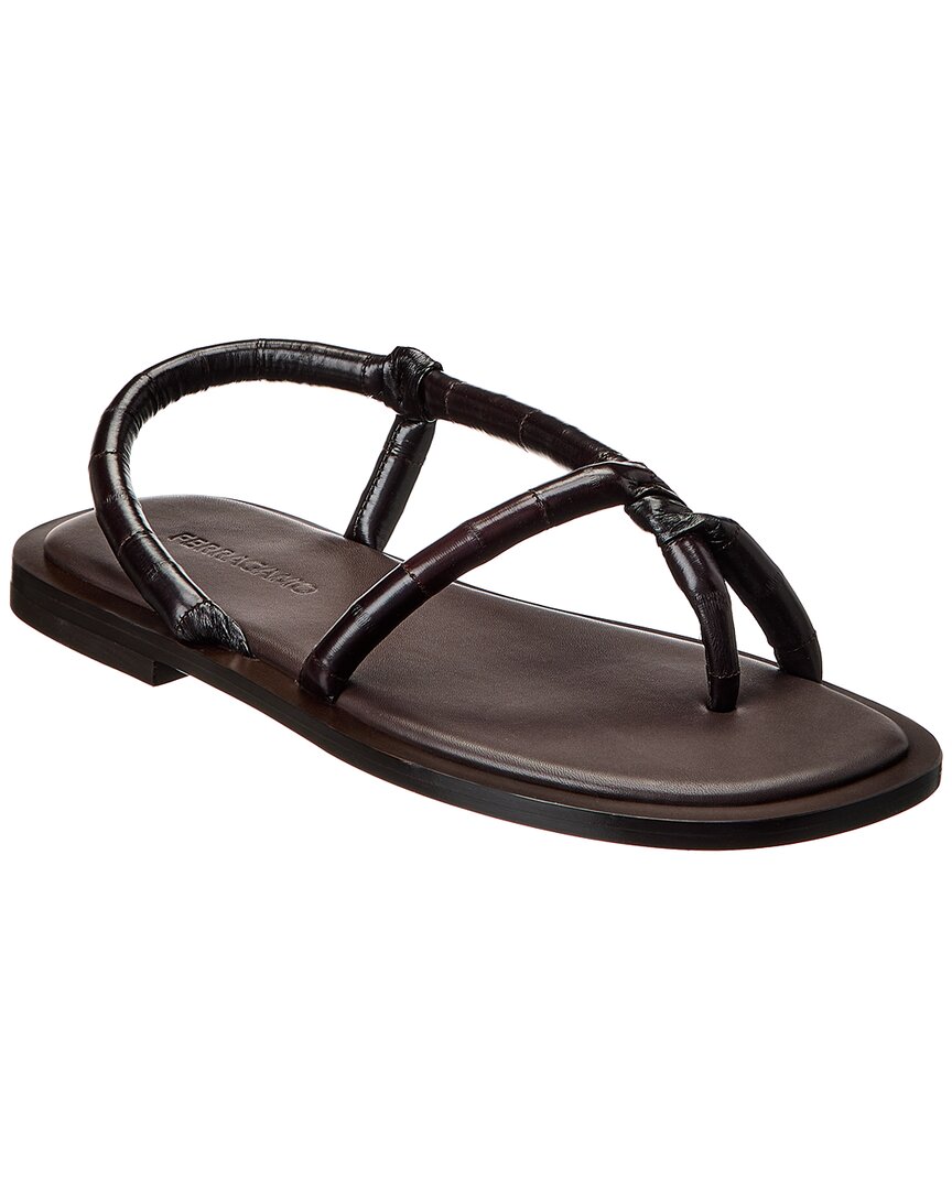 Shop Ferragamo Filone Leather Sandal In Brown