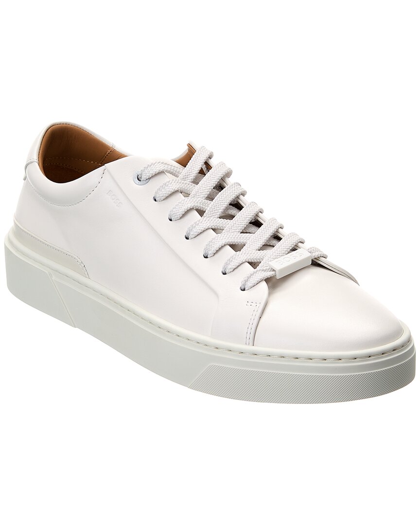Shop Hugo Boss Gary Leather Sneaker In White