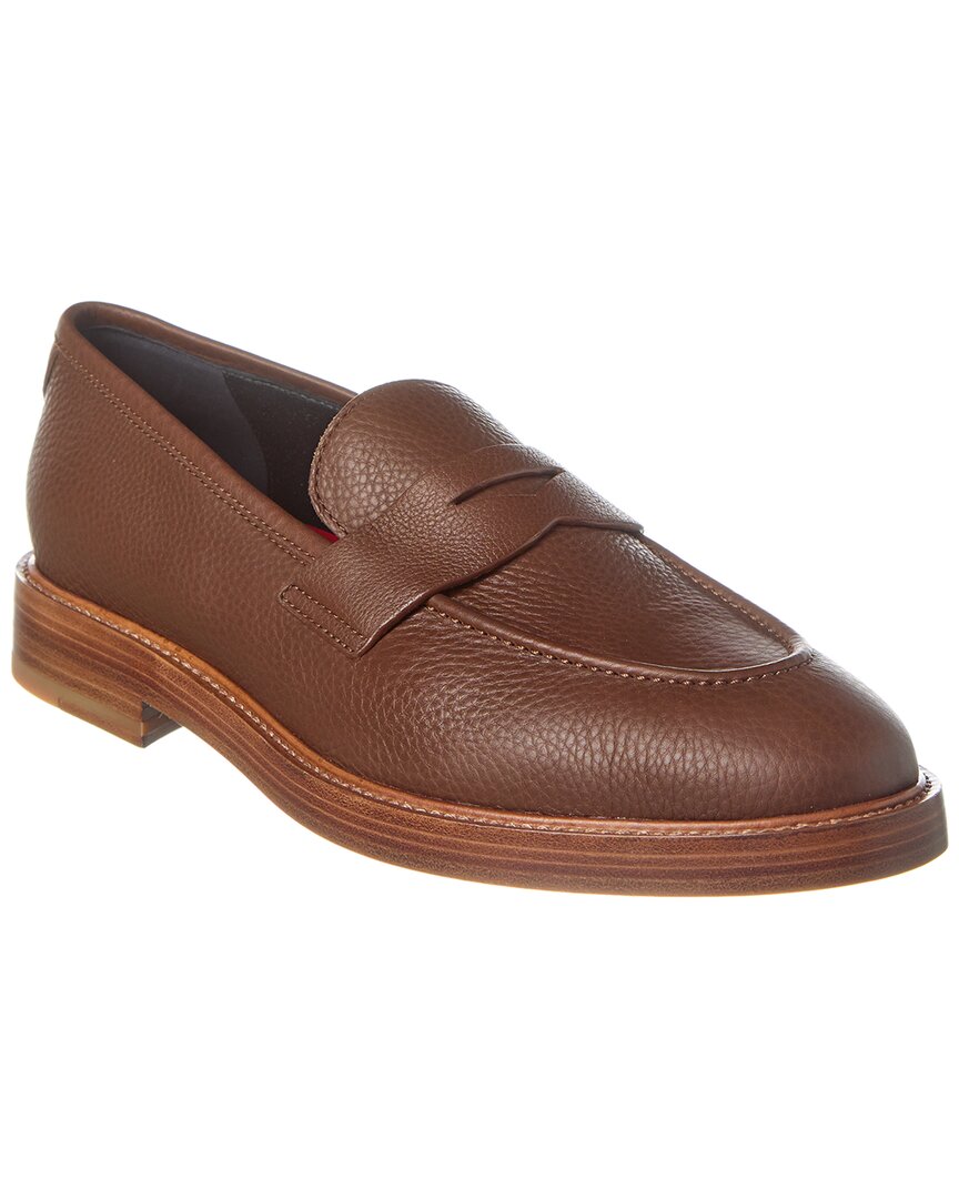 Shop Isaia Leather Loafer