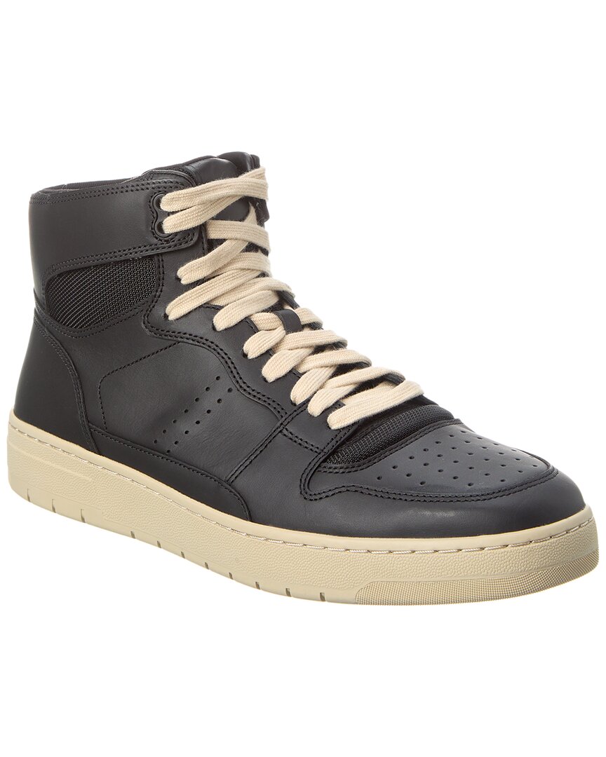Shop Vince Mason Leather High-top Sneaker In Black