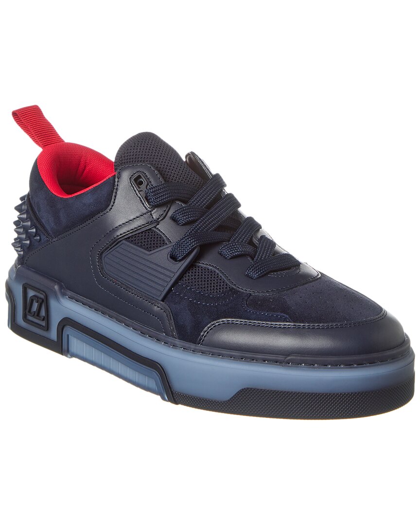 Shop Christian Louboutin Astroloubi Leather & Suede Sneaker In Blue