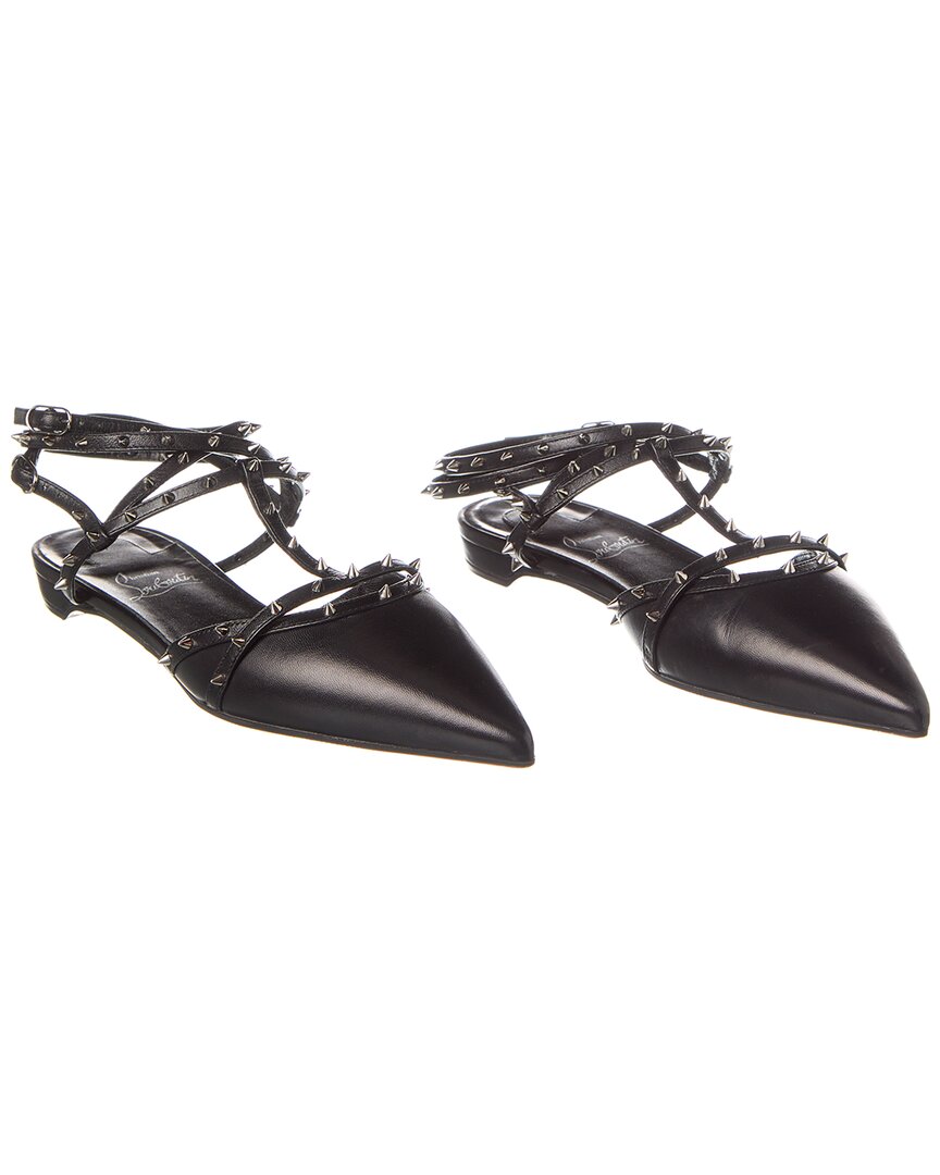 Christian Louboutin Bombina Leather Flat (authentic ) In Black