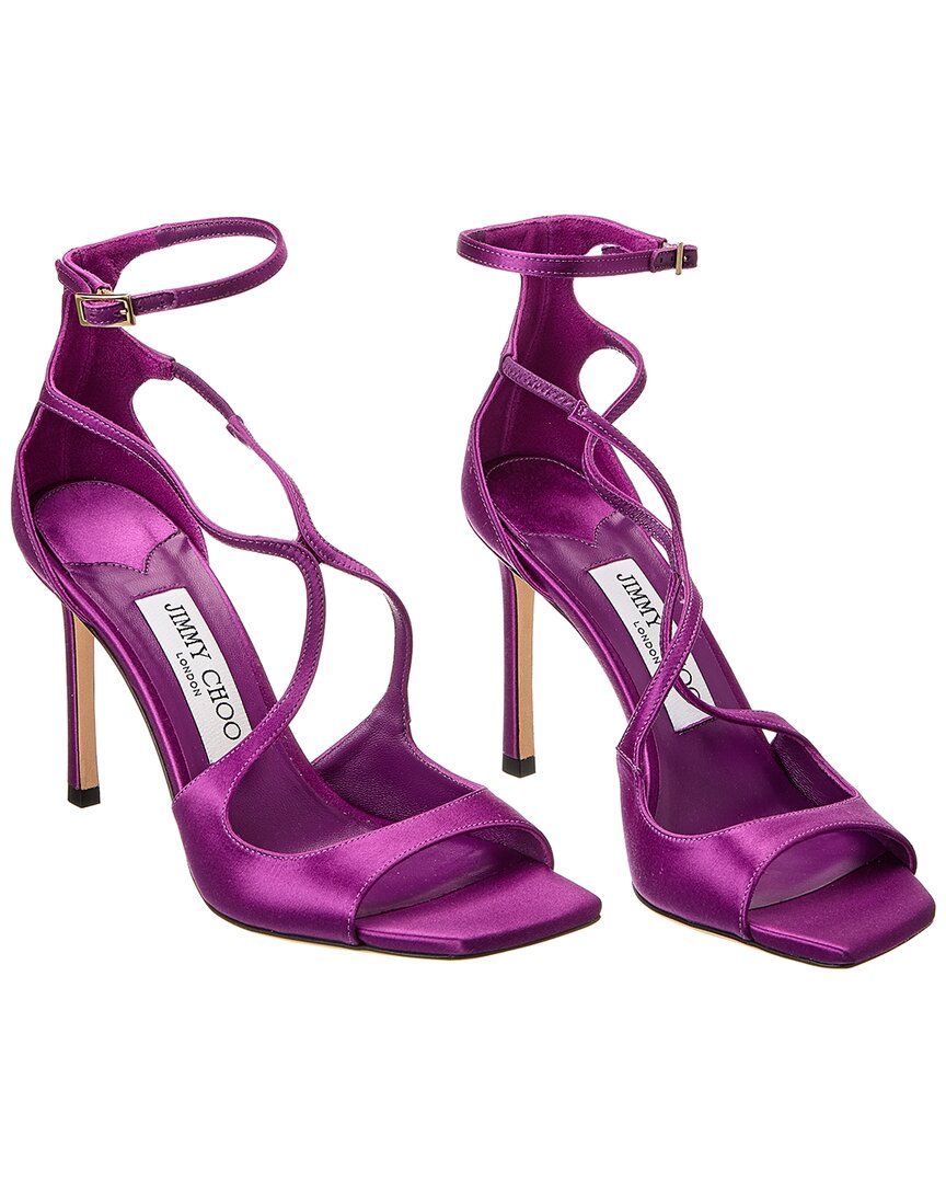Jimmy Choo Azia 95 Satin Sandal (authentic ) In Pink