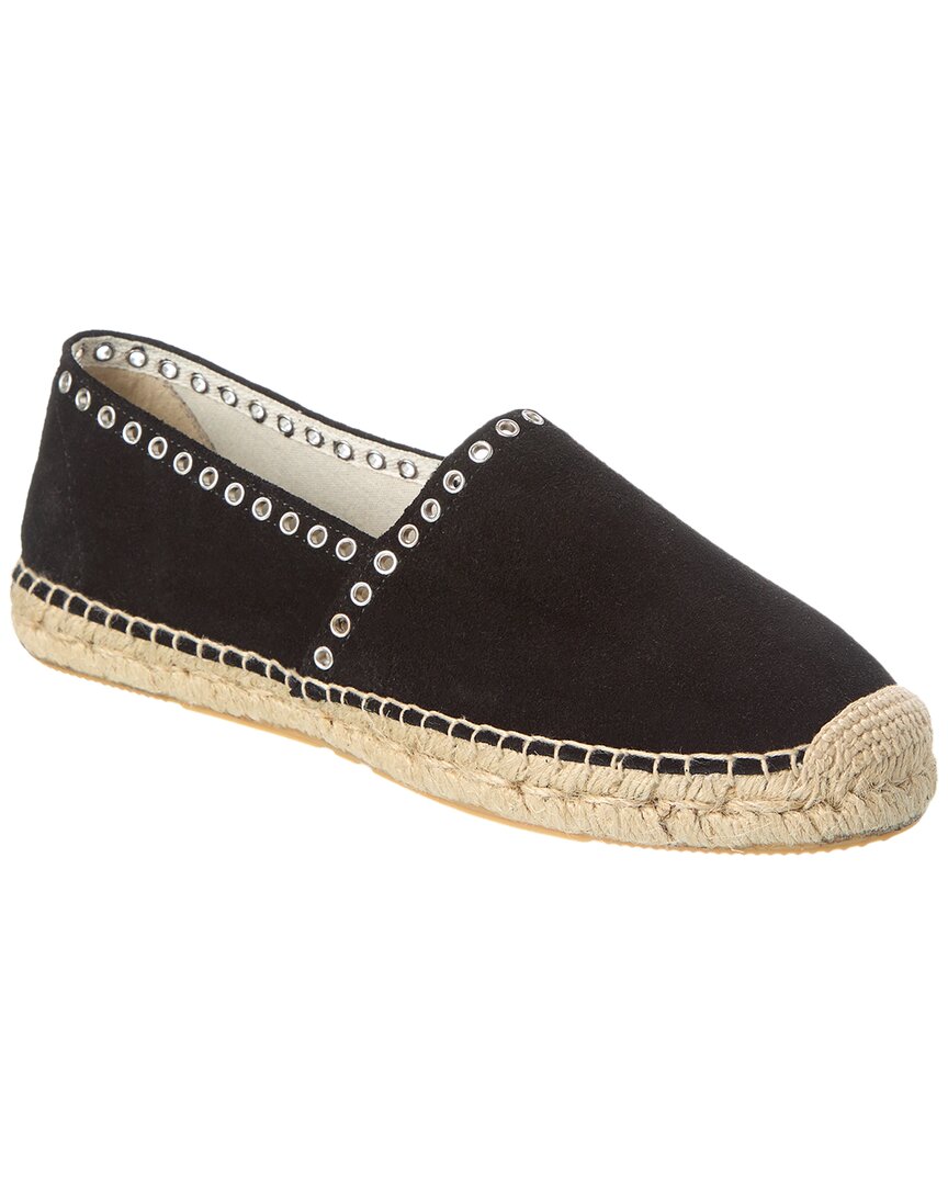 Isabel Marant Canae Eyelet-embellished Suede Espadrilles In Black