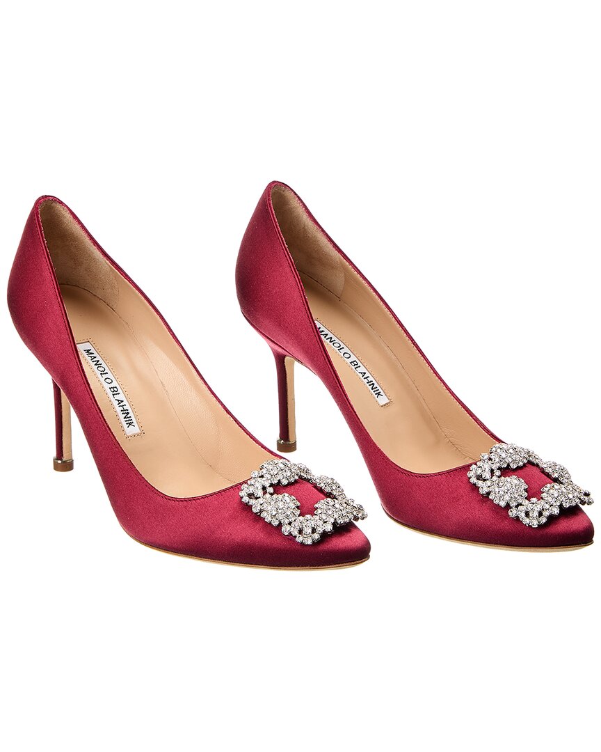 MANOLO BLAHNIK MANOLO BLAHNIK HANGISI 90 SATIN PUMP (AUTHENTIC PRE-OWNED) 