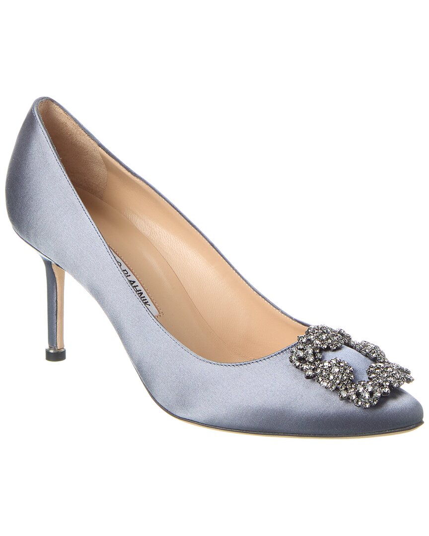 manolo blahnik hangisi blue satin