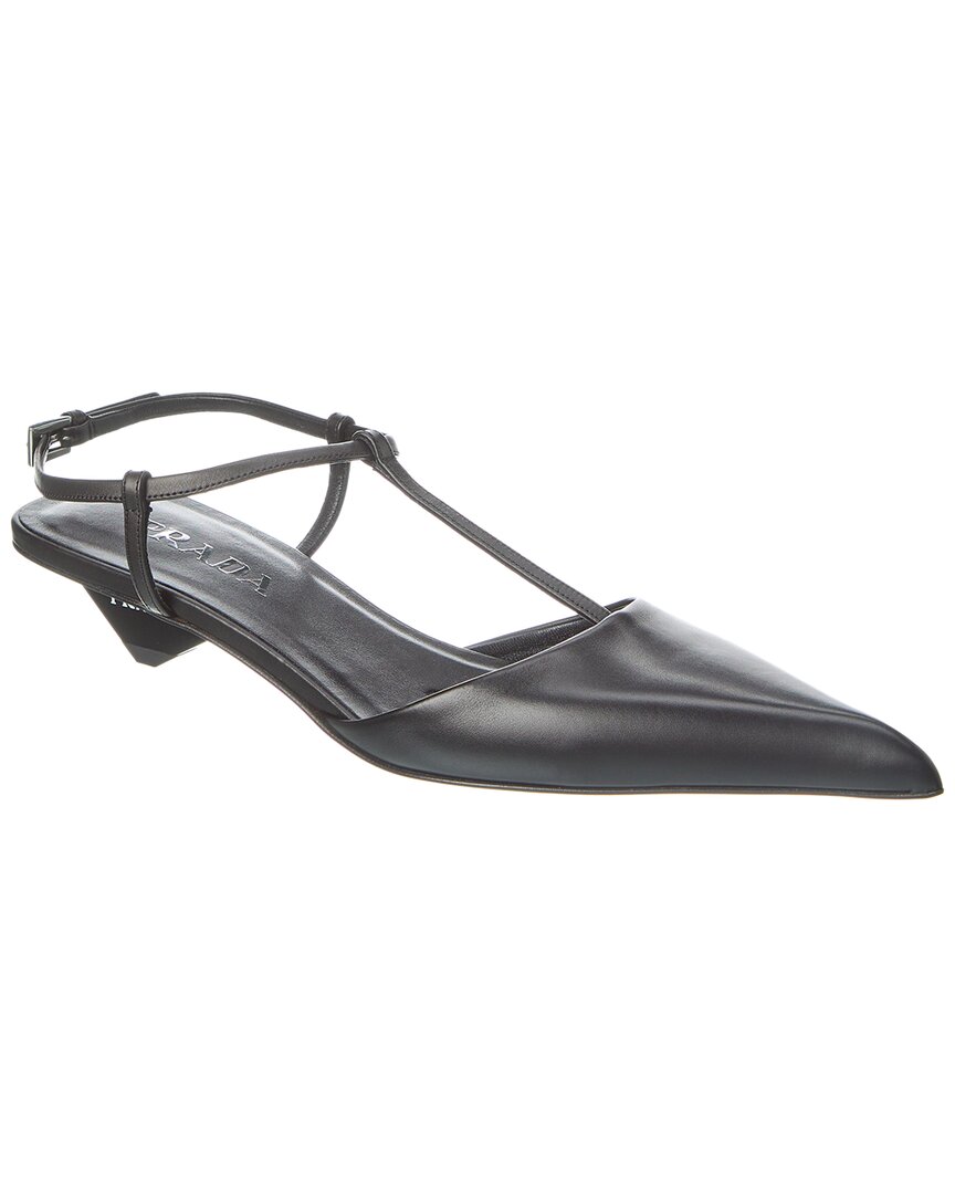 Prada 35 Calf Leather Pumps In Black