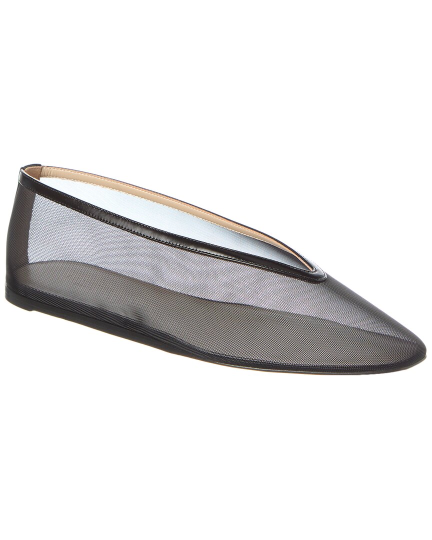 Shop Le Monde Beryl Luna Mesh & Leather Flat In Black