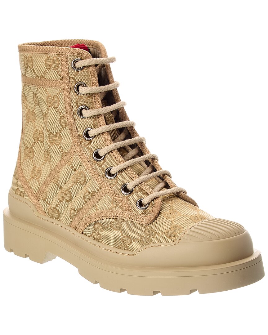 Gucci Gg Logo Canvas Boot